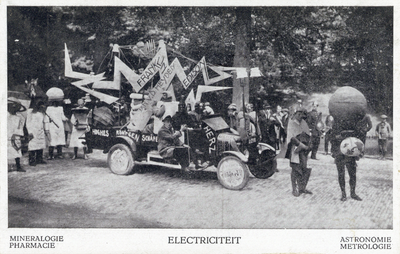 99841 Afbeelding van een wagen van de Faculteit der Wis- en Natuurkunde in de gekostumeerde optocht de Wijsheid en de ...